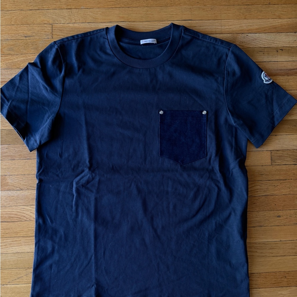 Moncle Jean Navy Blue Men's Shirt with Jean Pocket